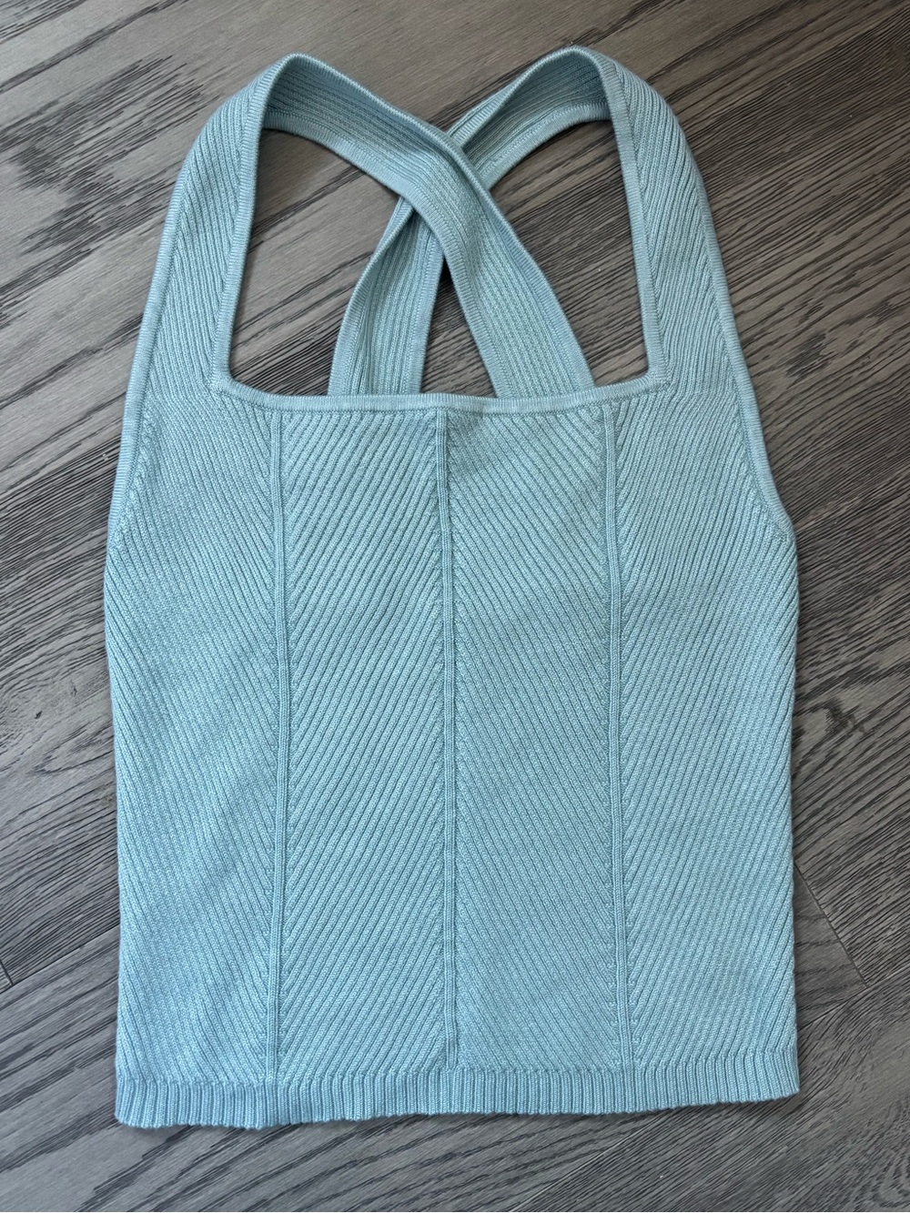 Abercrombie & Fitch Light Blue Ribbed Knit Sweater Tank Top Size Small